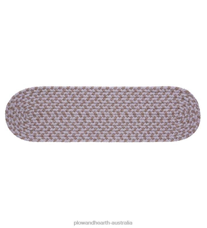 Plow & Hearth USA-Made Wool Braided Virginia Stair Tread, 8x 28- Frost P22BD1916 Rugs & Mats