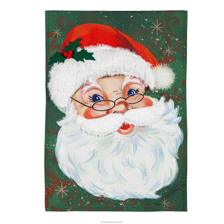 Plow & Hearth Merry Santa Garden Flag and Sassafras Mat Bundle Set P22BD526 Seasonal & Gifts