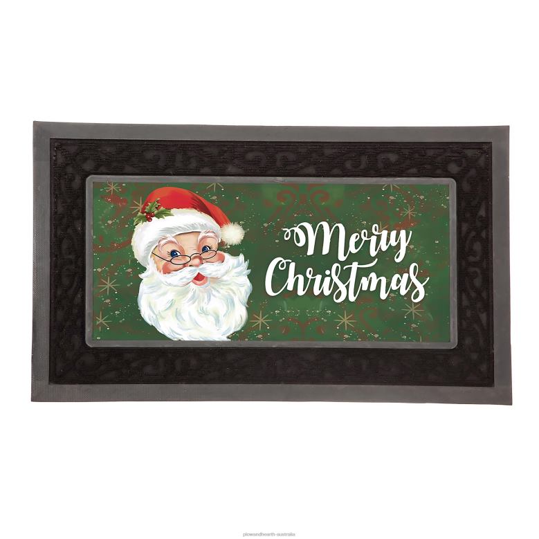 Plow & Hearth Merry Santa Garden Flag and Sassafras Mat Bundle Set P22BD526 Seasonal & Gifts