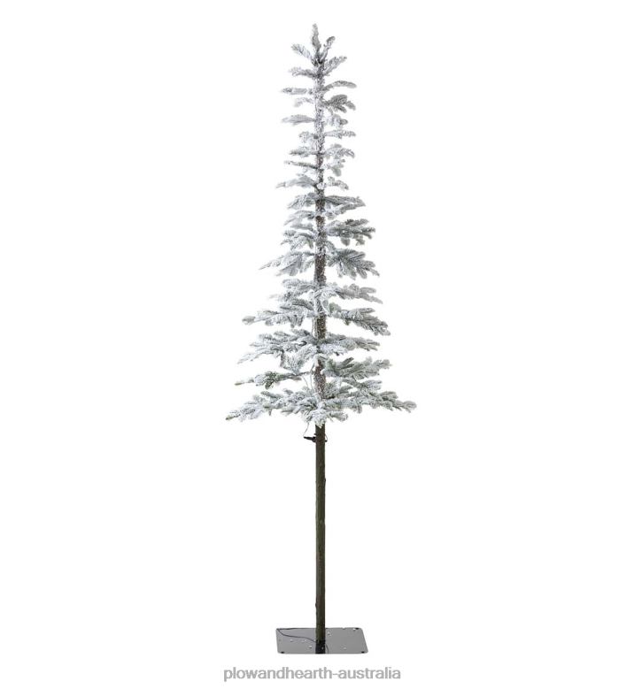 Plow & Hearth 6' Monte Rosa Flocked Alpine Fir Christmas Tree with 150 Warm White LEDs P22BD3232 Seasonal & Gifts