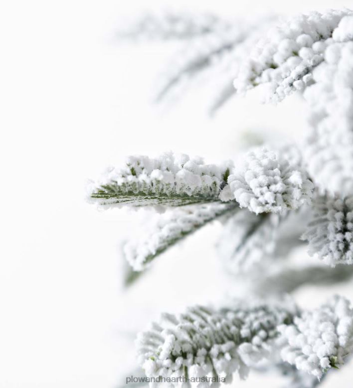 Plow & Hearth 6' Monte Rosa Flocked Alpine Fir Christmas Tree with 150 Warm White LEDs P22BD3232 Seasonal & Gifts