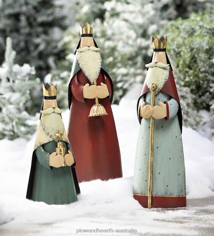 Plow & Hearth Large Nativity Wise Man Metal Statue With Bell P22BD3135 Seasonal & Gifts