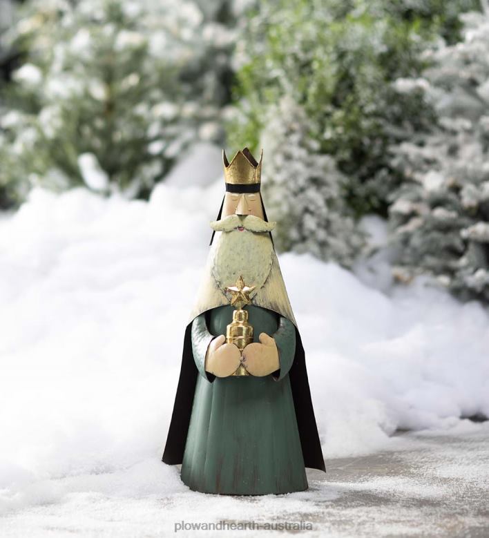 Plow & Hearth Large Nativity Wise Man Metal Statue With Bell P22BD3135 Seasonal & Gifts