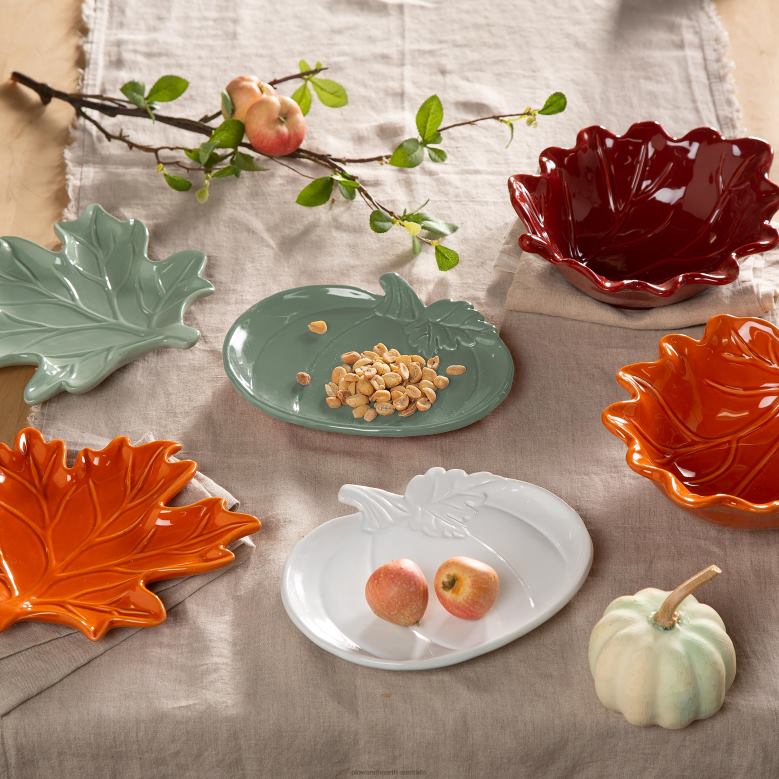 Plow & Hearth Ceramic Fall Leaf Plates, Set of 6 P22BD3119 Seasonal & Gifts