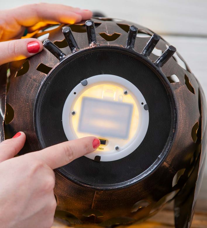 Plow & Hearth Crafted Metal LED Owl Lantern P22BD3121 Seasonal & Gifts