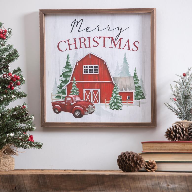 Plow & HearthMerry ChristmasFramed Wall Art P22BD2213 Seasonal & Gifts