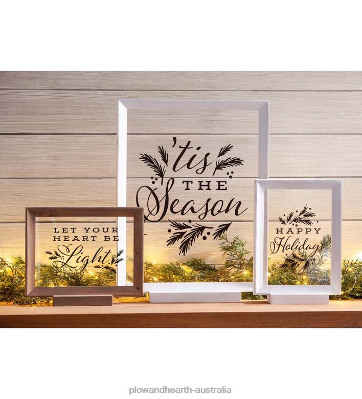 Plow & Hearth Framed Christmas Wishes Holiday Accents, Set of 3 P22BD2266 Seasonal & Gifts