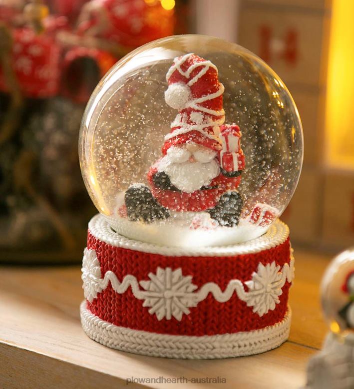 Plow & Hearth Gnome Santa Claus Snow Globe P22BD2300 Seasonal & Gifts