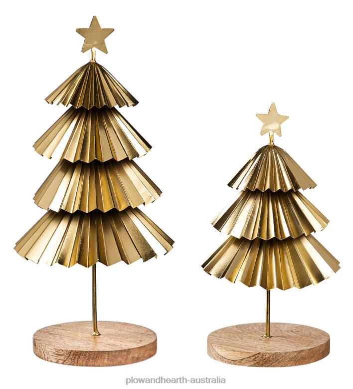 Plow & Hearth Gold Tiered Christmas Trees, Set of 2 P22BD2299 Seasonal & Gifts