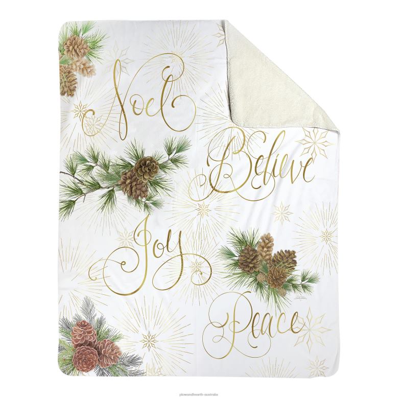 Plow & Hearth Holiday Pine Sherpa Fleece Throw P22BD2297 Seasonal & Gifts