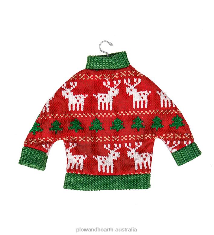 Plow & Hearth Holiday Sweater Ornaments, Set of 3 P22BD2238 Seasonal & Gifts