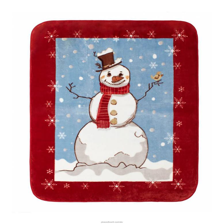 Plow & Hearth Jolly Snowman Oversized Throw P22BD2312 Seasonal & Gifts