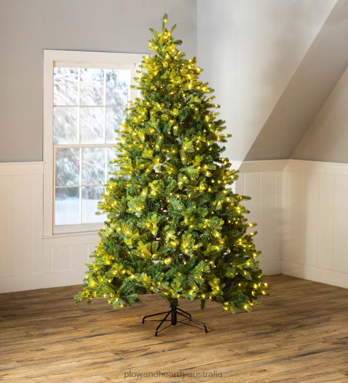 Plow & Hearth Keswick Pine Christmas Tree with Warm White LED Lights P22BD2293 Seasonal & Gifts