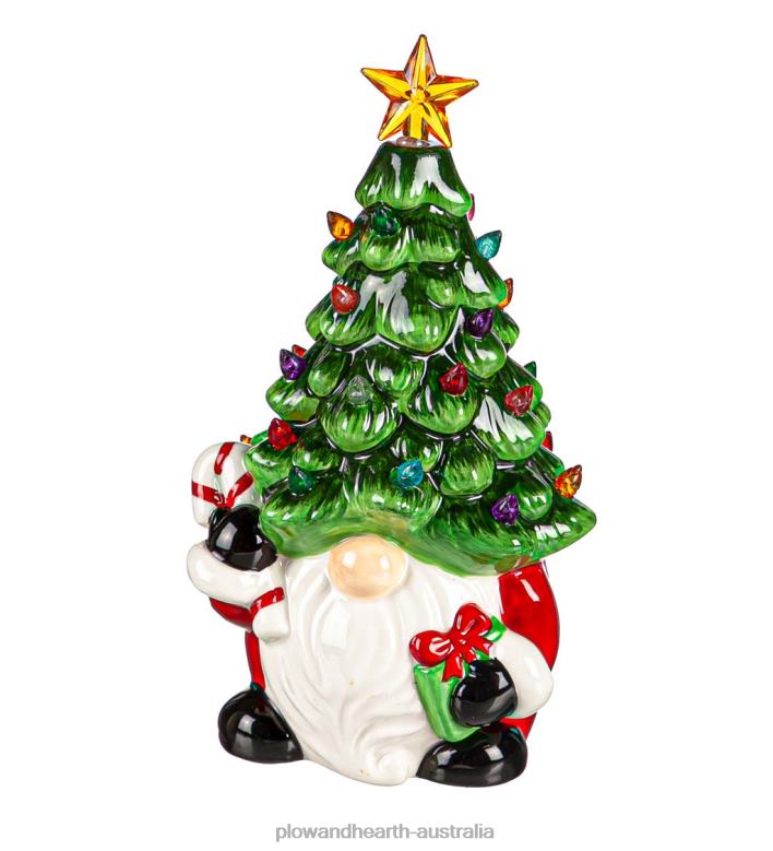 Plow & Hearth LED Ceramic Christmas Tree Gnome P22BD2310 Seasonal & Gifts