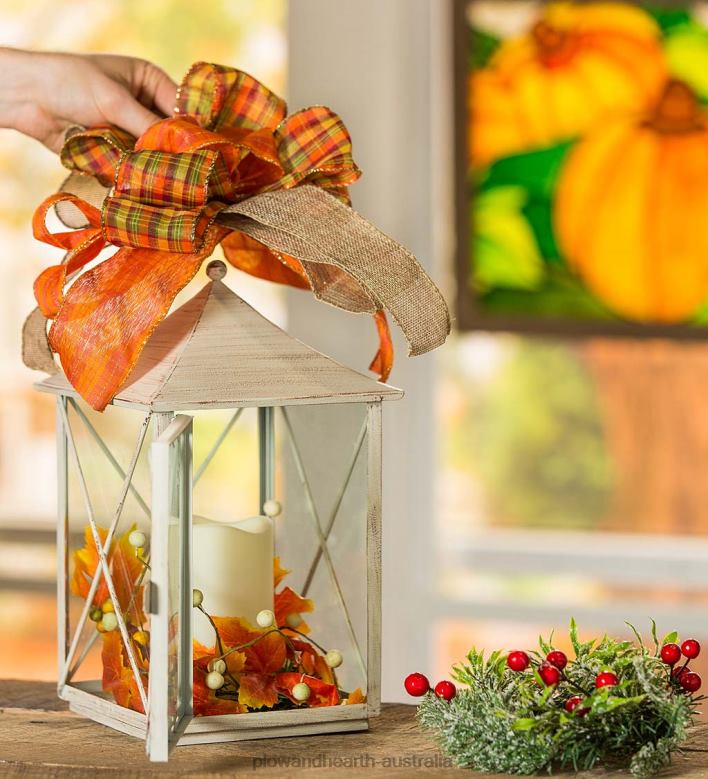 Plow & Hearth LED Interchangeable Lantern with Flickering Candle Table Decor P22BD2241 Seasonal & Gifts