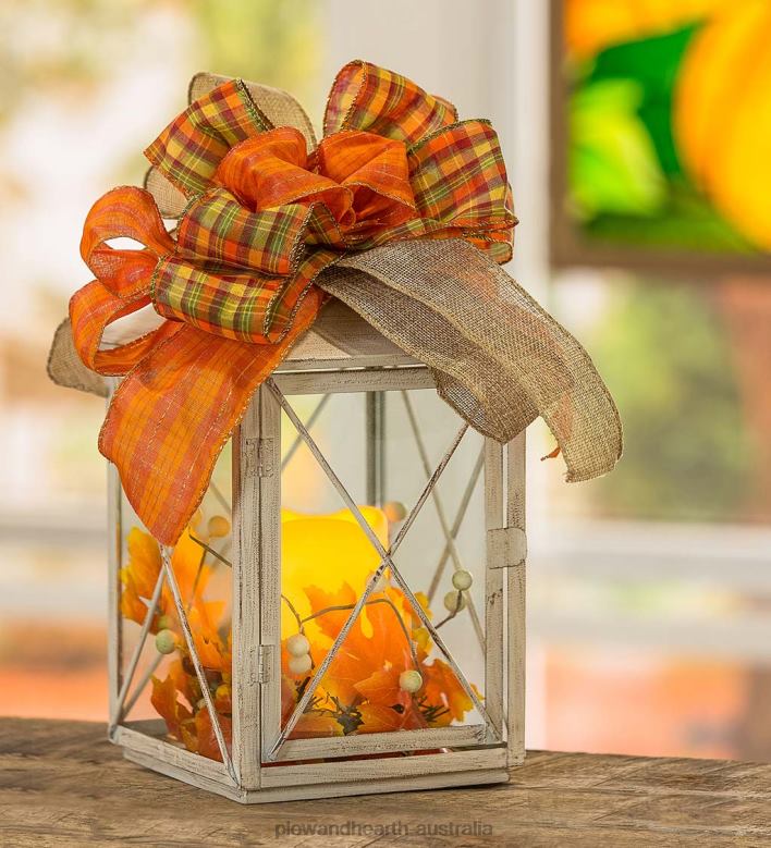 Plow & Hearth LED Interchangeable Lantern with Flickering Candle Table Decor P22BD2241 Seasonal & Gifts