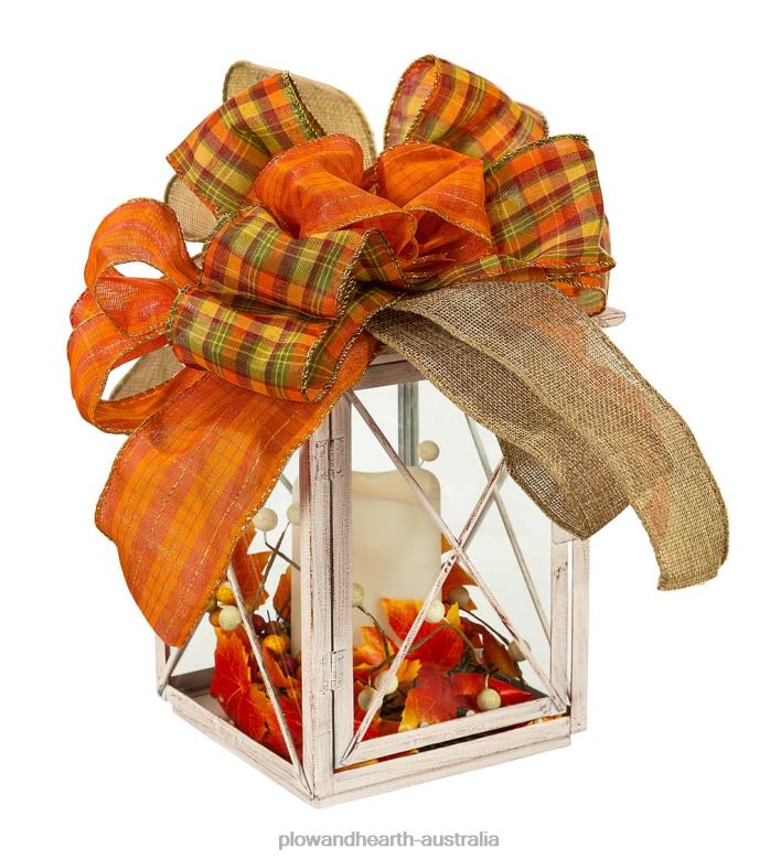 Plow & Hearth LED Interchangeable Lantern with Flickering Candle Table Decor P22BD2241 Seasonal & Gifts