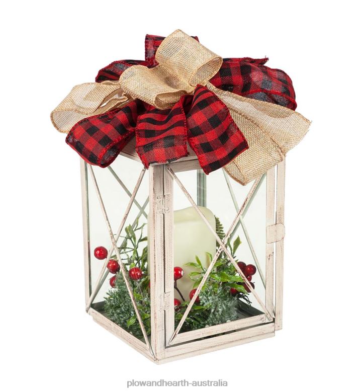 Plow & Hearth LED Interchangeable Lantern with Flickering Candle Table Decor P22BD2241 Seasonal & Gifts