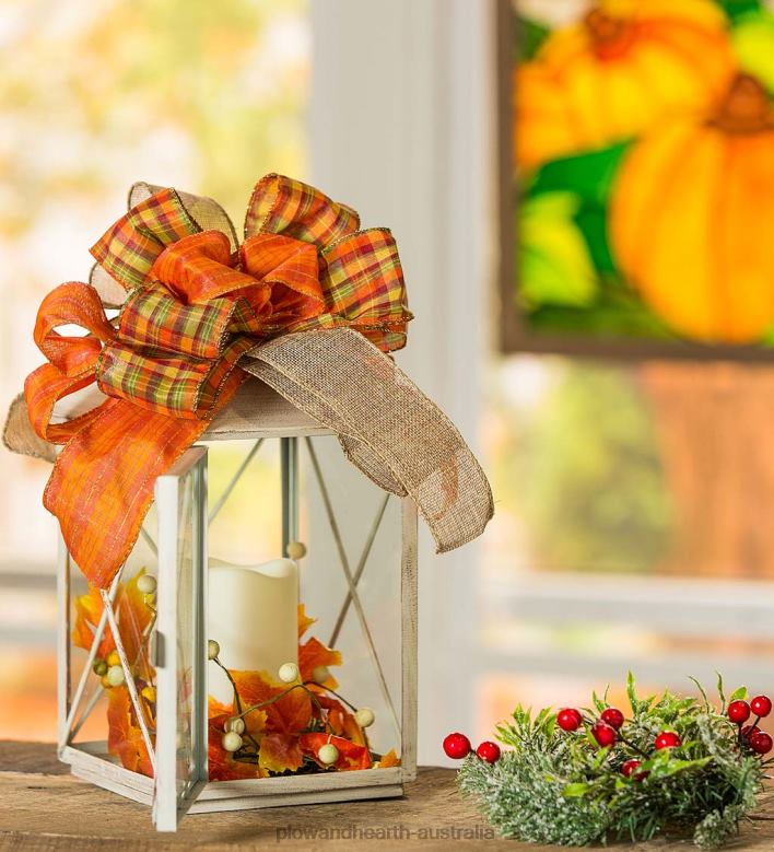 Plow & Hearth LED Interchangeable Lantern with Flickering Candle Table Decor P22BD2241 Seasonal & Gifts