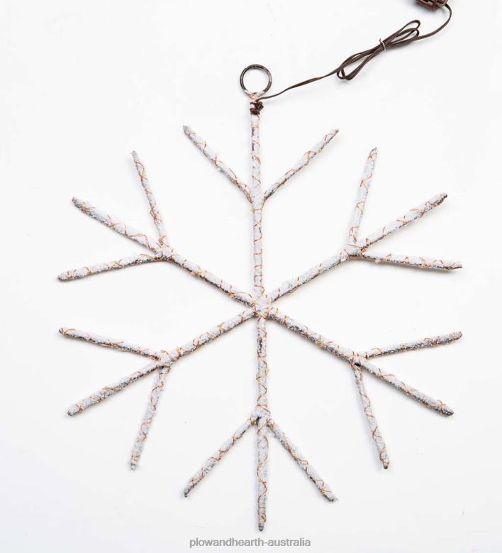 Plow & Hearth Lighted Birch Branch Snowflake Hanging Accent - Brown P22BD2180 Seasonal & Gifts