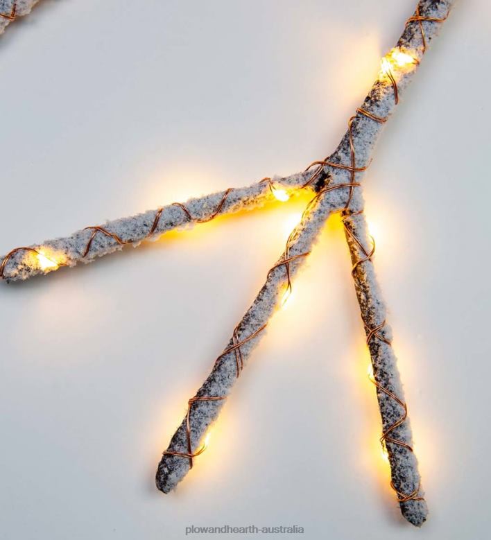 Plow & Hearth Lighted Birch Branch Snowflake Hanging Accent - Brown P22BD2180 Seasonal & Gifts