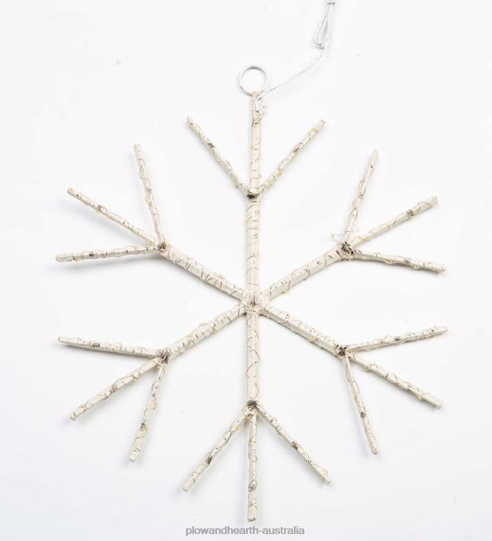 Plow & Hearth Lighted Birch Branch Snowflake Hanging Accent - Brown P22BD2180 Seasonal & Gifts