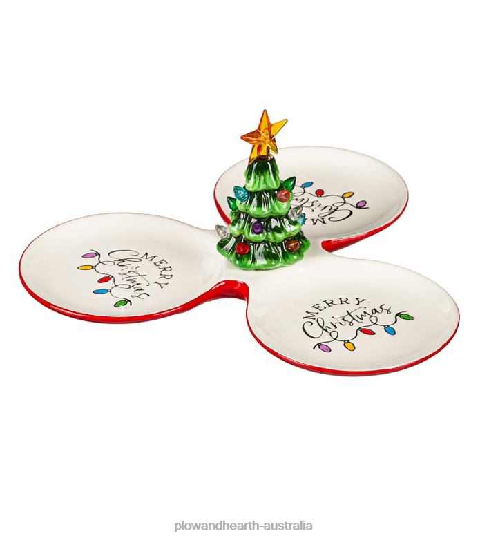 Plow & Hearth Lighted Christmas Tree Serving Tray P22BD2175 Seasonal & Gifts