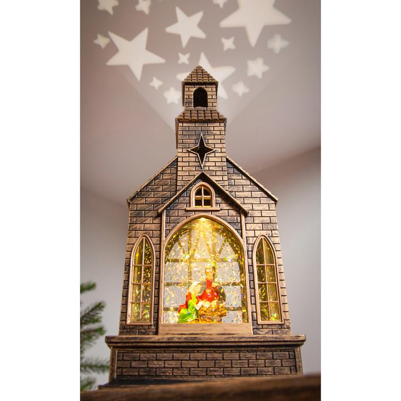 Plow & Hearth Lighted Church Water Globe Lantern with Projector P22BD2178 Seasonal & Gifts