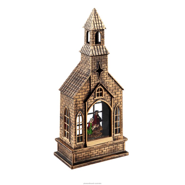 Plow & Hearth Lighted Church Water Globe Lantern with Projector P22BD2178 Seasonal & Gifts