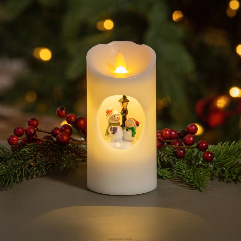 Plow & Hearth Lighted Rotating Snowmen Candle with Music P22BD2200 Seasonal & Gifts