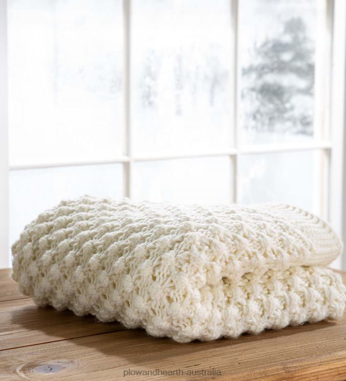 Plow & Hearth Lightweight Knitted Cozy Acrylic Throw - Blue P22BD2169 Seasonal & Gifts