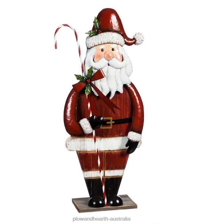 Plow & Hearth Metal and Wood Santa Statuary P22BD2206 Seasonal & Gifts