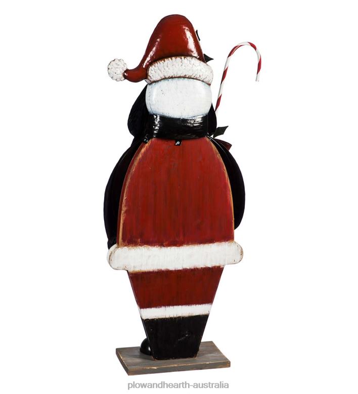 Plow & Hearth Metal and Wood Santa Statuary P22BD2206 Seasonal & Gifts