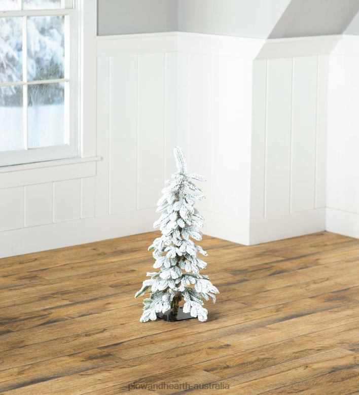 Plow & Hearth Monte Rosa Flocked Alpine Fir Tabletop Tree P22BD2260 Seasonal & Gifts