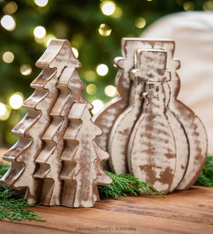 Plow & Hearth Nested Wooden Holiday Figures, Set of 3 P22BD2230 Seasonal & Gifts