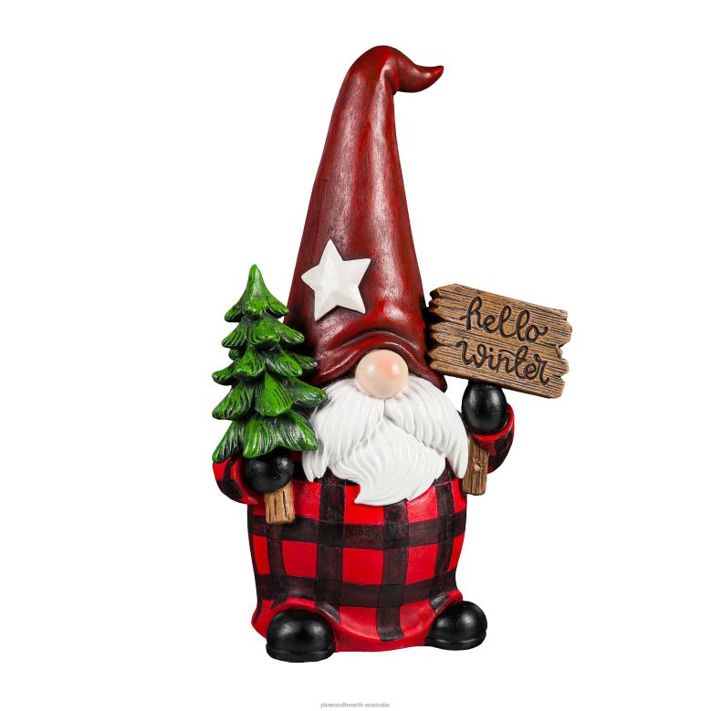 Plow & Hearth Plaid Winter Gnome Statues, Set of 2 P22BD2253 Seasonal & Gifts