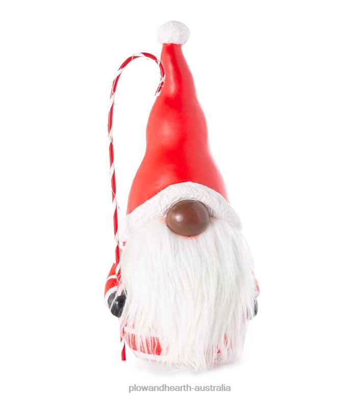 Plow & Hearth Santa Gnome with Lighted Candy Cane and Color-Changing Beard - Black P22BD2286 Seasonal & Gifts