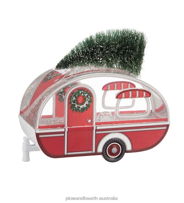 Plow & Hearth Holiday Vintage Camper with Bottle Tree Lighted Glitter Water Globe P22BD2148 Seasonal & Gifts