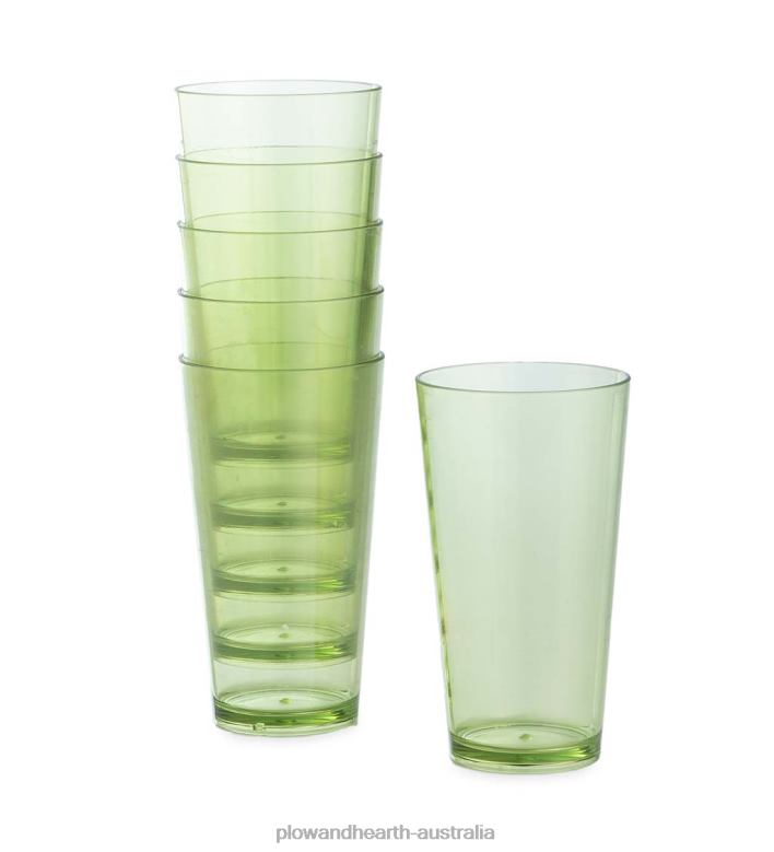 Plow & Hearth Moss Green Acrylic Tall 20 oz. Tumblers, Set of 6 P22BD3204 Seasonal & Gifts