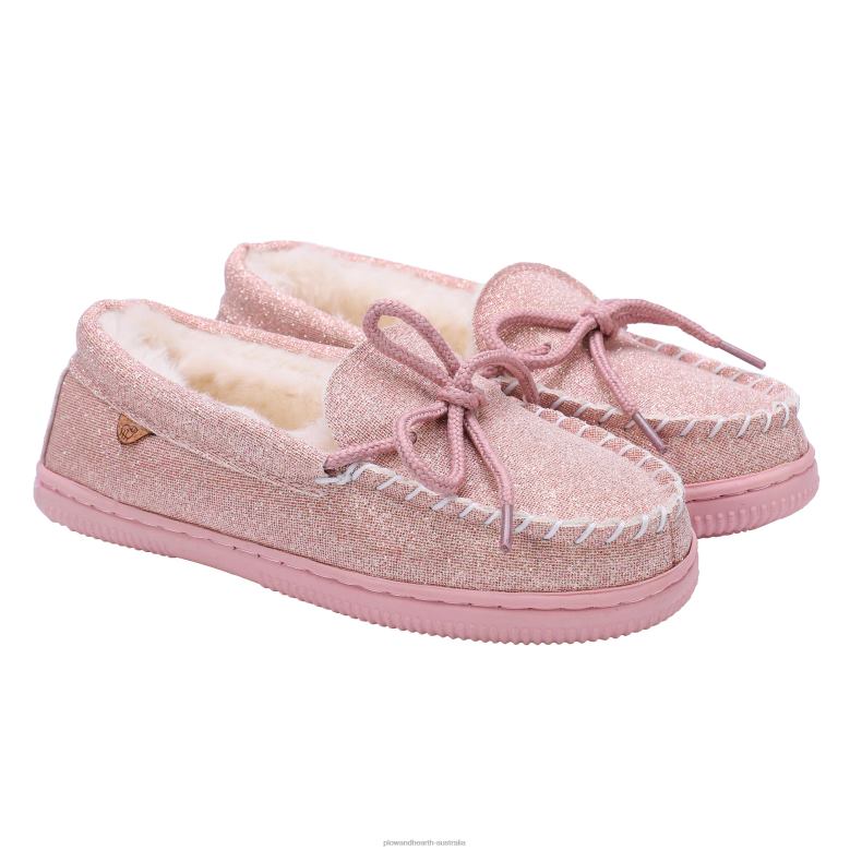 Plow & Hearth LaMO Kid's Suede Slip-On Moccasin Slippers - Chestnut - Size 1Y P22BD3021 Seasonal & Gifts