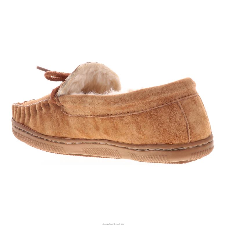 Plow & Hearth LaMO Kid's Suede Slip-On Moccasin Slippers - Chestnut - Size 1Y P22BD3021 Seasonal & Gifts