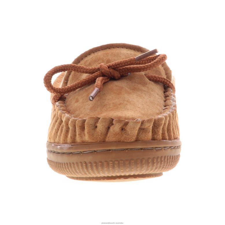 Plow & Hearth LaMO Kid's Suede Slip-On Moccasin Slippers - Chestnut - Size 1Y P22BD3021 Seasonal & Gifts