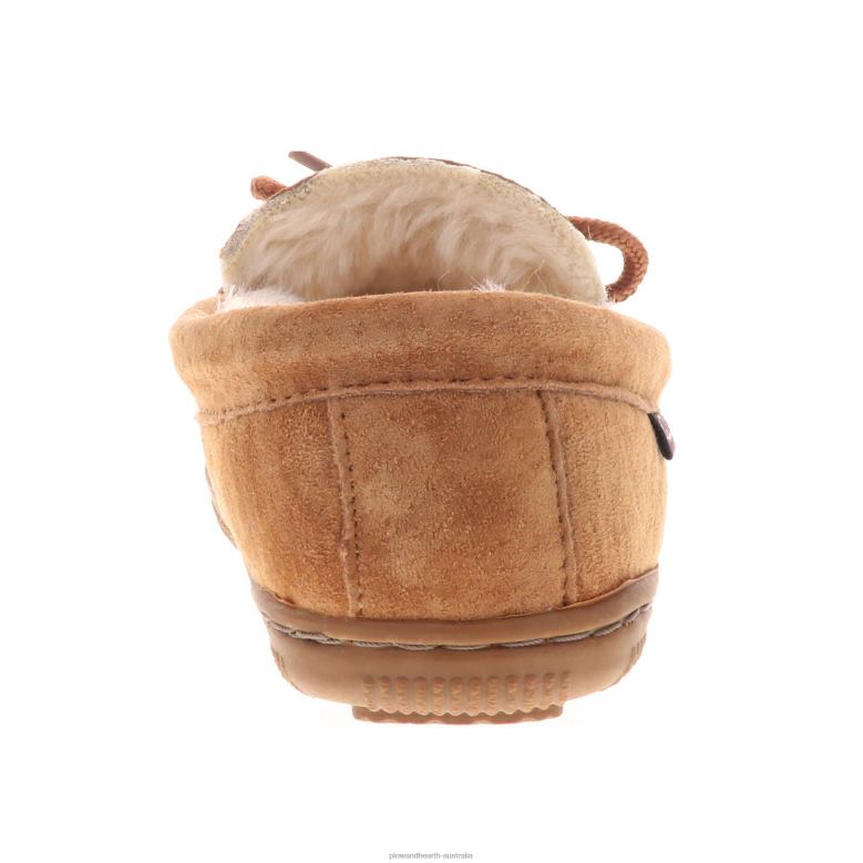 Plow & Hearth LaMO Kid's Suede Slip-On Moccasin Slippers - Chestnut - Size 1Y P22BD3021 Seasonal & Gifts