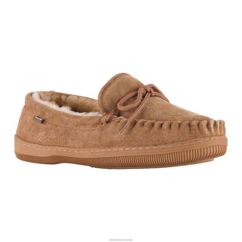Plow & Hearth LaMO Women's Suede Slip-On Moccasin Slippers - Chestnut - Size 5 P22BD3024 Seasonal & Gifts