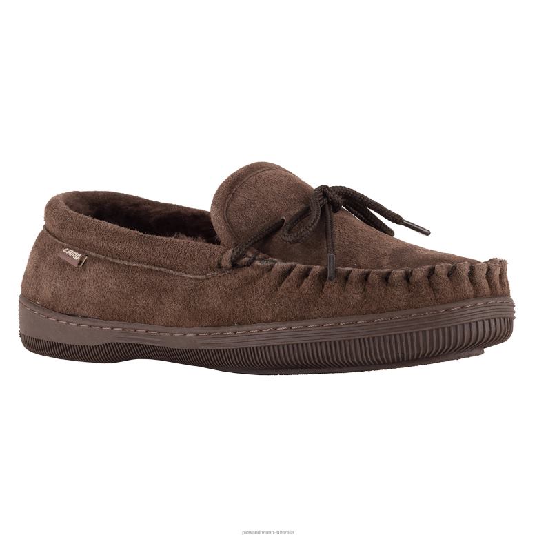 Plow & Hearth LaMO Women's Suede Slip-On Moccasin Slippers - Chestnut - Size 5 P22BD3024 Seasonal & Gifts
