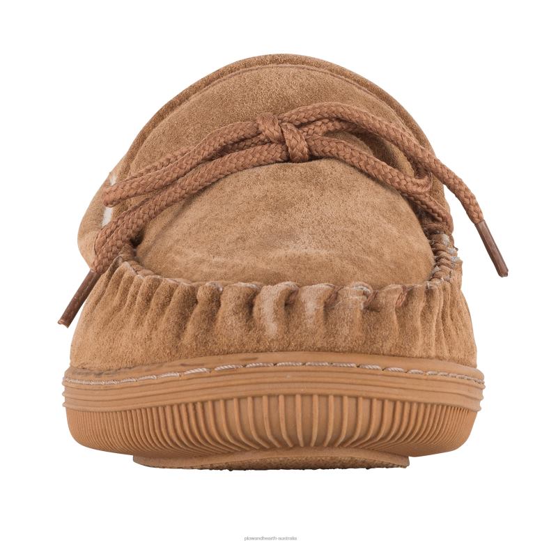 Plow & Hearth LaMO Women's Suede Slip-On Moccasin Slippers - Chestnut - Size 5 P22BD3024 Seasonal & Gifts