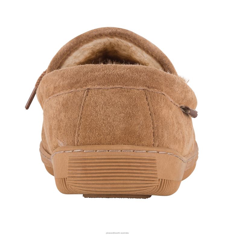 Plow & Hearth LaMO Women's Suede Slip-On Moccasin Slippers - Chestnut - Size 5 P22BD3024 Seasonal & Gifts