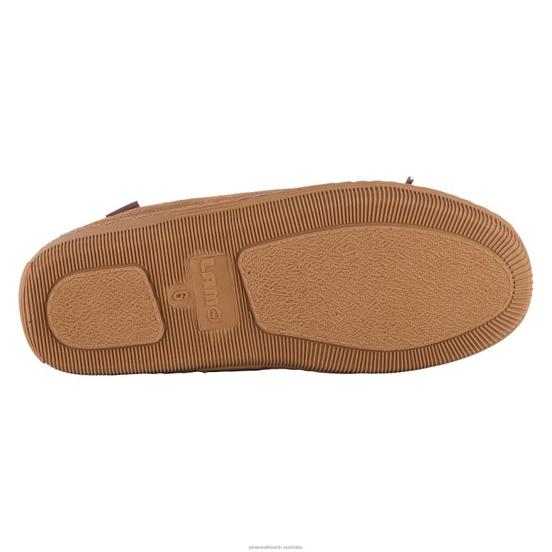 Plow & Hearth LaMO Women's Suede Slip-On Moccasin Slippers - Chestnut - Size 5 P22BD3024 Seasonal & Gifts