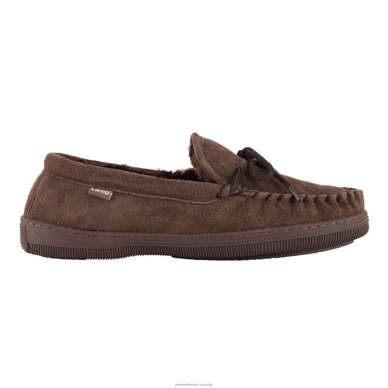 Plow & Hearth LaMO Women's Suede Slip-On Moccasin Slippers - Chestnut - Size 5 P22BD3024 Seasonal & Gifts
