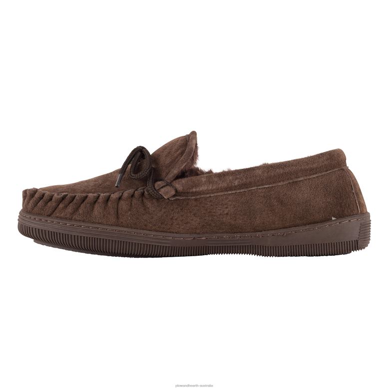 Plow & Hearth LaMO Women's Suede Slip-On Moccasin Slippers - Chestnut - Size 5 P22BD3024 Seasonal & Gifts